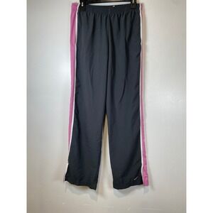 Nike Track Pants Athletic Training Warm‎ Up Pants Gray Pink White Stripe M